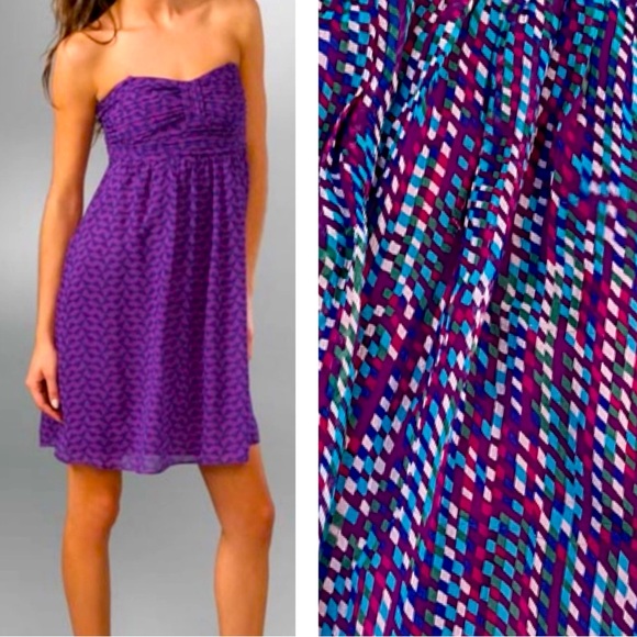 Shoshana Strapless Silk Mini Dress 6 - Picture 1 of 6